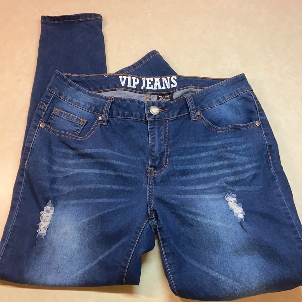 VIP Jeans 13/14 Mildly Distressed, Stretch Skinny